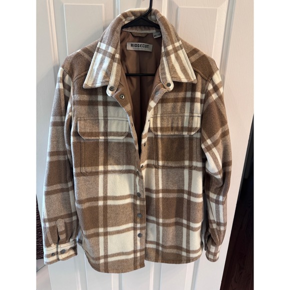 Ridgecut Toughwear Other - Ridgecut Toughwear Mens Small Brown Plaid Heavy Fleece Lined Jacket Coat